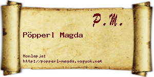 Pöpperl Magda névjegykártya